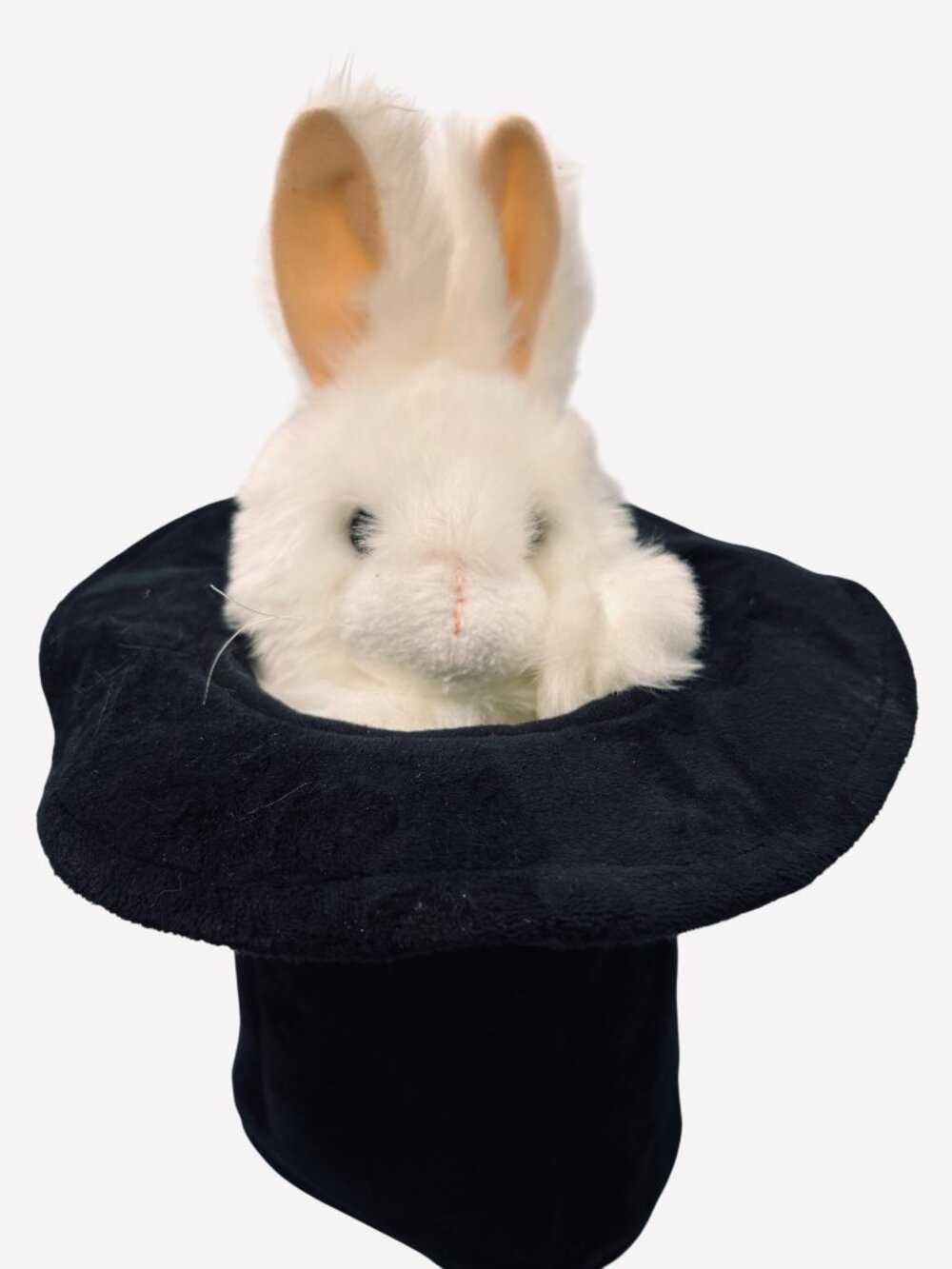 Folkmanis Puppets White Rabbit in Hat Magician's Top Hat 13'' Hand Puppet Plush